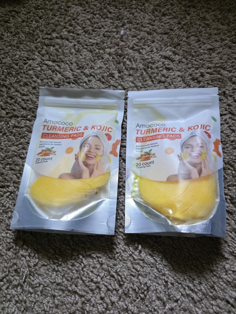 Turmeric & Kojic Cleansing Pads – Yellow Brightening Facial Pads (20ct)